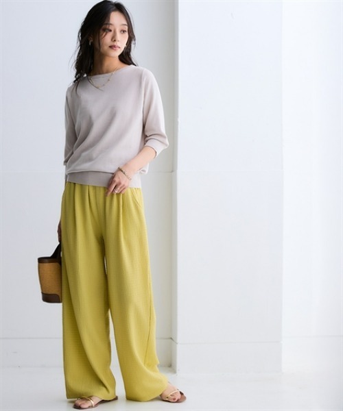 nissen（ニッセン）の「洗えるＵＶカット綿１００％ボートネック７分袖ニット＜大きいサイズ有＞（ニット/セーター・レディース・グレー/ライラック/ブラック/グレイッシュベージュ/グリーン/ブルー系その他・S/3L/LL/L/M）」の15枚目の写真