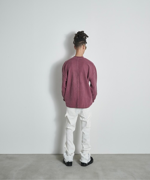 BLANK HOTEL(ブランクホテル)の「Inside-Out Waffle Long Sleeve Tee / インサイドアウトワッフルロングスリーブT(Tシャツ/カットソー・メンズ・グレー/ピンク・L/M)」の13枚目の写真