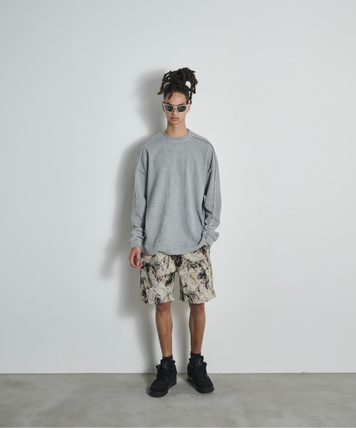BLANK HOTEL(ブランクホテル)の「Inside-Out Waffle Long Sleeve Tee / インサイドアウトワッフルロングスリーブT(Tシャツ/カットソー・メンズ・グレー/ピンク・L/M)」の20枚目の写真