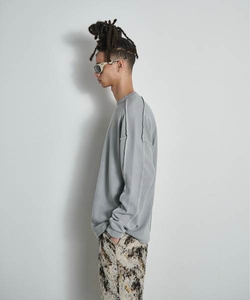 BLANK HOTEL(ブランクホテル)の「Inside-Out Waffle Long Sleeve Tee / インサイドアウトワッフルロングスリーブT(Tシャツ/カットソー・メンズ・グレー/ピンク・L/M)」の17枚目の写真