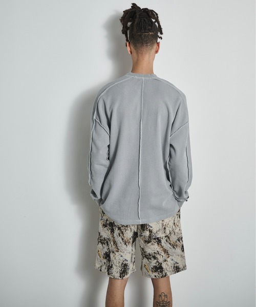 BLANK HOTEL(ブランクホテル)の「Inside-Out Waffle Long Sleeve Tee / インサイドアウトワッフルロングスリーブT(Tシャツ/カットソー・メンズ・グレー/ピンク・L/M)」の18枚目の写真