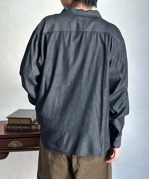 CPCM(シーピーシーエム)の「デニムジップシャツ(シャツ/ブラウス・レディース・ネイビー/ブルー系その他/ブラック/ブルー・MEDIUM/LARGE)」の10枚目の写真