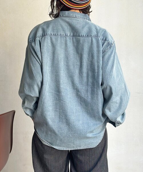 CPCM(シーピーシーエム)の「デニムジップシャツ(シャツ/ブラウス・レディース・ネイビー/ブルー系その他/ブラック/ブルー・MEDIUM/LARGE)」の15枚目の写真