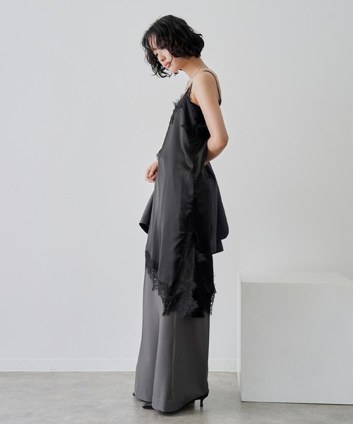 NOGLE（ノグル）の「【NOGLE/ノグル】サテンレースキャミミニワンピース（ワンピース・レディース・ホワイト/ブラック×ブラック/ブラック×ホワイト・FREE）」の13枚目の写真