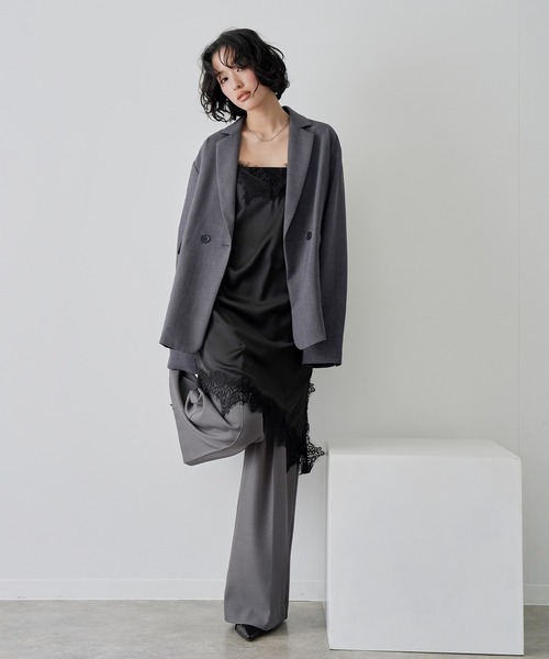 NOGLE（ノグル）の「【NOGLE/ノグル】サテンレースキャミミニワンピース（ワンピース・レディース・ホワイト/ブラック×ブラック/ブラック×ホワイト・FREE）」の9枚目の写真