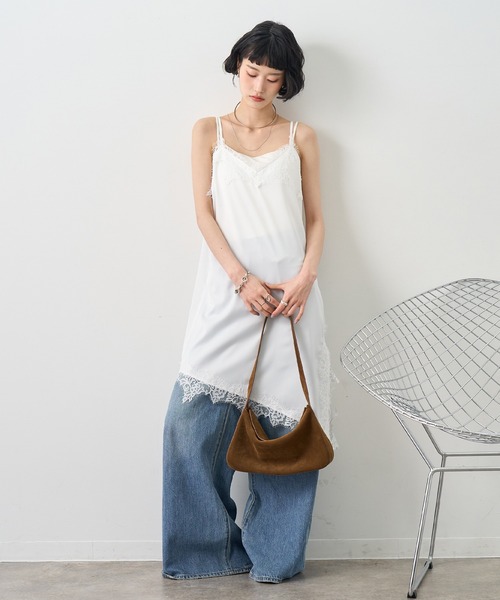 NOGLE(ノグル)の「【NOGLE/ノグル】サテンレースキャミミニワンピース(キャミソール・レディース・ホワイト/ブラック×ブラック/ブラック×ホワイト/ホワイト系/ホワイト系その他/ブラック系その他・FREE)」の8枚目の写真