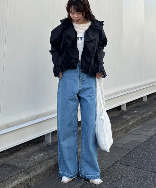 WILLOW（ウィロー）の「【willow】ラッフルフリルブラウス（シャツ/ブラウス・レディース・ブラック/ホワイト・ONE SIZE）」の15枚目の写真