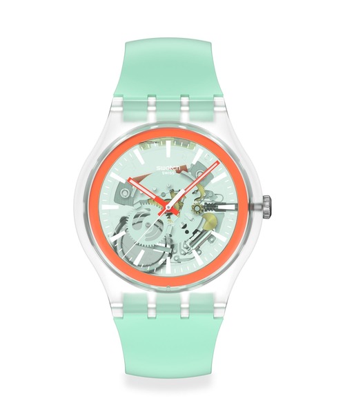 SWATCH(スウォッチ)の「PERFECTLY GREEN PAY(アナログ腕時計・レディース・グリーン/ライトグリーン/ピンク・FREE)」の2枚目の写真