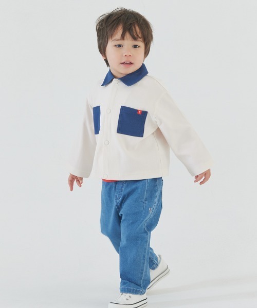 moimoln（モイモルン）の「Park刺繍デニムパンツ（デニムパンツ・キッズ・ブルー/ライトブルー・90cm/100cm/110cm/120cm/130cm）」の16枚目の写真