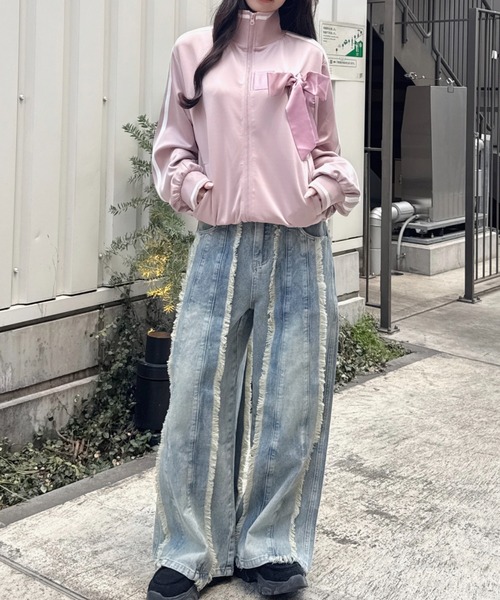 リブラインリボントラックジャケット（その他アウター）｜nemne store