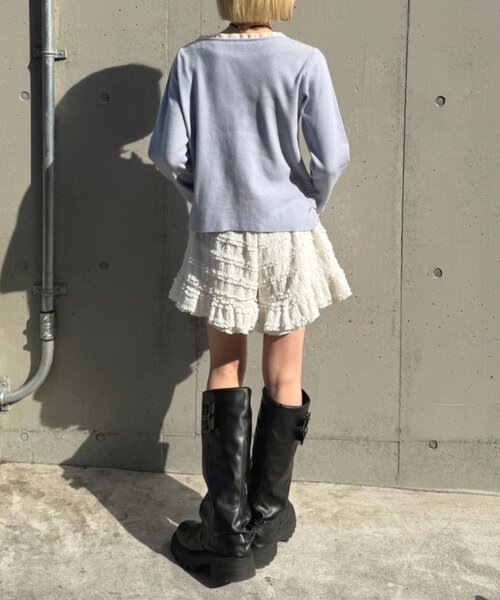 w closet（ダブルクローゼット）の「なみなみレイヤードカーディガン（カーディガン/ボレロ・レディース・ネイビー/アイボリー/ピンク/グレー/ブルー・FREE）」の22枚目の写真