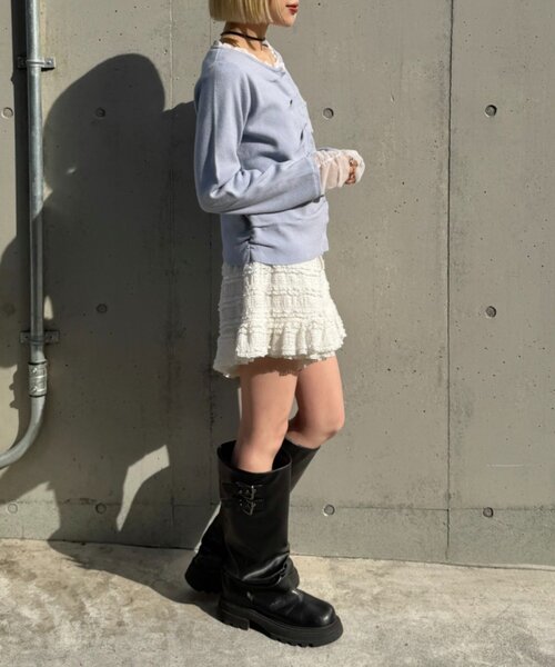 w closet（ダブルクローゼット）の「なみなみレイヤードカーディガン（カーディガン/ボレロ・レディース・ネイビー/アイボリー/ピンク/グレー/ブルー・FREE）」の21枚目の写真