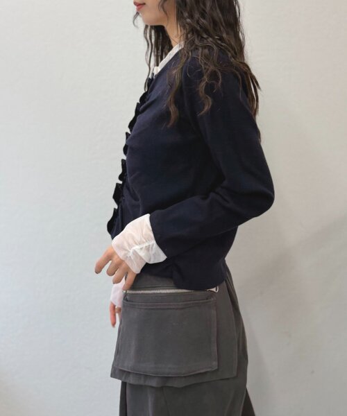 w closet（ダブルクローゼット）の「なみなみレイヤードカーディガン（カーディガン/ボレロ・レディース・ネイビー/アイボリー/ピンク/グレー/ブルー・FREE）」の19枚目の写真