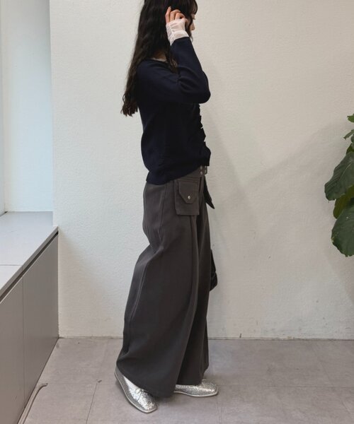 w closet（ダブルクローゼット）の「なみなみレイヤードカーディガン（カーディガン/ボレロ・レディース・ネイビー/アイボリー/ピンク/グレー/ブルー・FREE）」の15枚目の写真