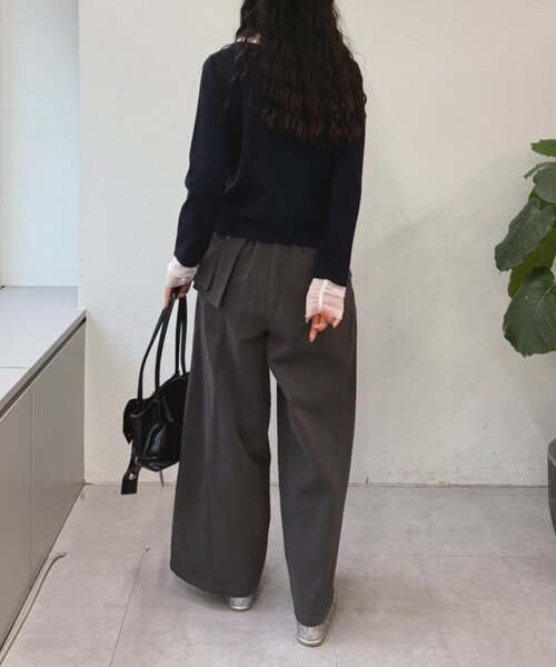 w closet（ダブルクローゼット）の「なみなみレイヤードカーディガン（カーディガン/ボレロ・レディース・ネイビー/アイボリー/ピンク/グレー/ブルー・FREE）」の14枚目の写真