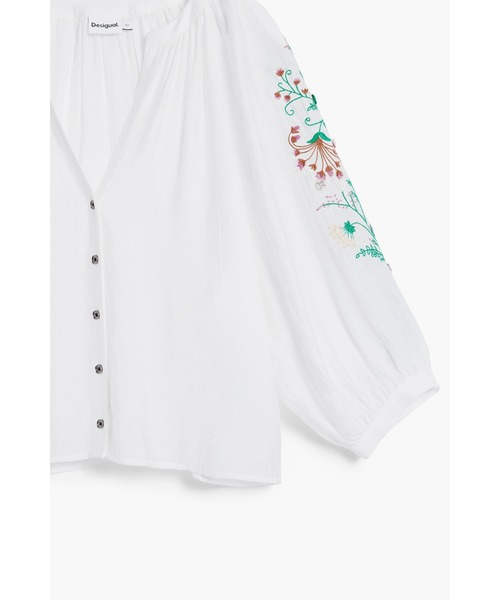 Desigual(デシグアル)の「刺繍入りボタン付きブラウス(シャツ/ブラウス・レディース・ホワイト・L/M/S/XL/XS)」の3枚目の写真