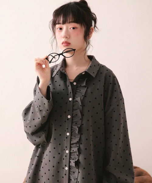 トップス nuance frill shirt / loin nuit nuance frill shirt / ニュアンスフリルシャツ（シャツ/ブラウス