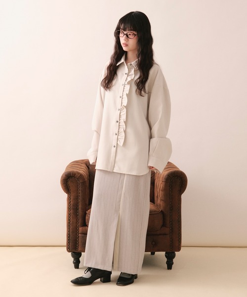 トップス nuance frill shirt / loin nuit nuance frill shirt / ニュアンスフリルシャツ（シャツ/ブラウス