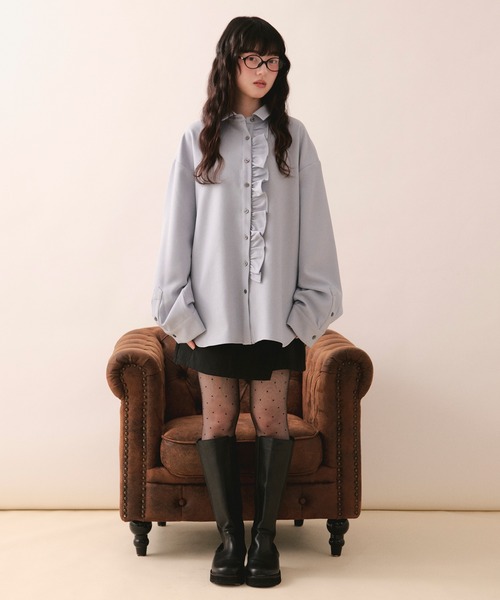 loin nuit ロワンニュイ ニュアンスフリルシャツ nuance frill shirt / ニュアンスフリルシャツ（シャツ/ブラウス