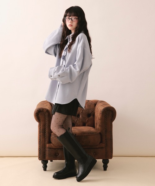 loin nuit(ロワンニュイ)の「nuance frill shirt / ニュアンスフリルシャツ(シャツ/ブラウス・レディース・ブルー/ブラック/アイボリー・FREE)」の10枚目の写真