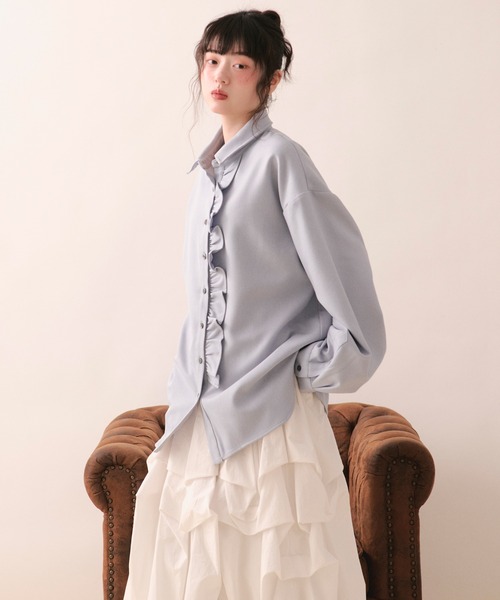 nuance frill shirt / ニュアンスフリルシャツ（シャツ/ブラウス