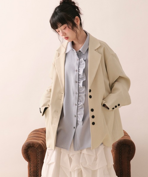 loin nuit(ロワンニュイ)の「nuance frill shirt / ニュアンスフリルシャツ(シャツ/ブラウス・レディース・ブルー/ブラック/アイボリー・FREE)」の18枚目の写真