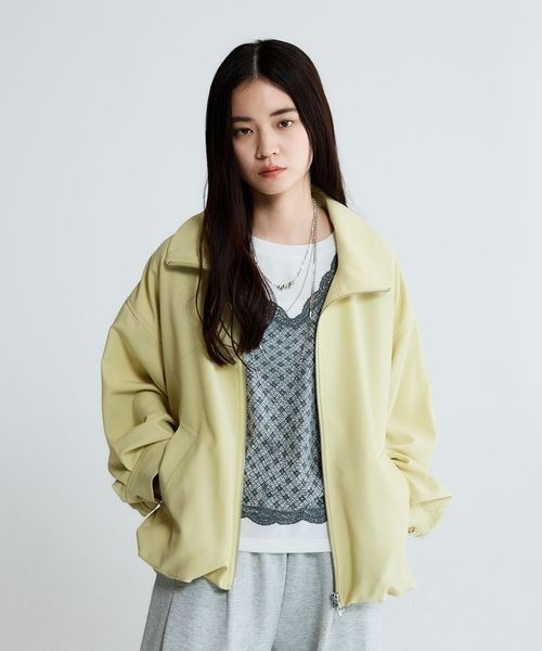 JEANASIS(ジーナシス)の「バルーンZIPブルゾン/653715(ブルゾン・レディース・ブラウン/ブラック/ライトイエロー/オフホワイト・FREE)」の4枚目の写真