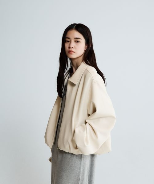 JEANASIS(ジーナシス)の「バルーンZIPブルゾン/653715(ブルゾン・レディース・ブラウン/ブラック/ライトイエロー/オフホワイト・FREE)」の5枚目の写真