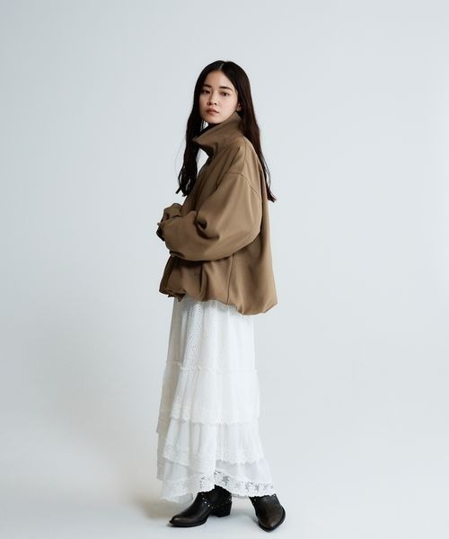 JEANASIS(ジーナシス)の「バルーンZIPブルゾン/653715(ブルゾン・レディース・ブラウン/ブラック/ライトイエロー/オフホワイト・FREE)」の7枚目の写真