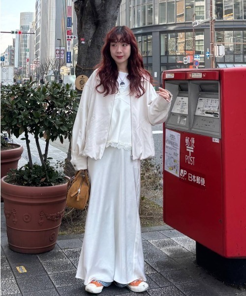 JEANASIS バルーンZIPブルゾン　オフホワイト ジップアップジャケット バルーンZIPブルゾン/653715（ブルゾン）｜JEANASIS（ジーナシス）の