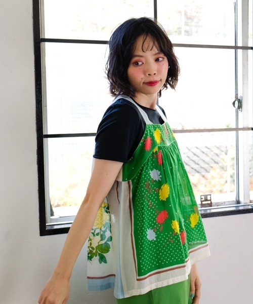 KILKI（キルキー）の「【 KILKI / キルキー 】　スカーフプリント　ブラウス　6S-B02　HDI（シャツ/ブラウス・レディース・パープル/ベージュ・FREE）」の2枚目の写真