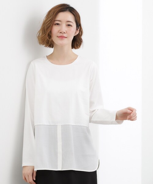 grove（グローブ）の「裾アソートペプラムカットソー（Tシャツ/カットソー・レディース・ブルー系その他4/アイボリー/オフホワイト・05/04/03/02/01）」の2枚目の写真