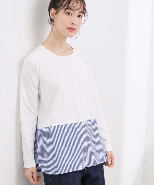 grove（グローブ）の「裾アソートペプラムカットソー（Tシャツ/カットソー・レディース・ブルー系その他4/アイボリー/オフホワイト・05/04/03/02/01）」の3枚目の写真