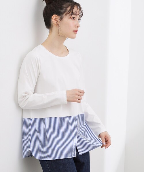 grove（グローブ）の「裾アソートペプラムカットソー（Tシャツ/カットソー・レディース・ブルー系その他4/アイボリー/オフホワイト・05/04/03/02/01）」の5枚目の写真