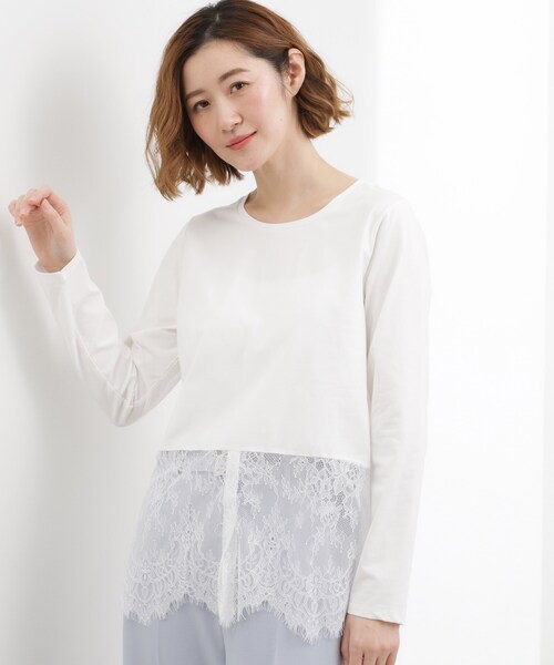 grove（グローブ）の「裾アソートペプラムカットソー（Tシャツ/カットソー・レディース・ブルー系その他4/アイボリー/オフホワイト・05/04/03/02/01）」の14枚目の写真