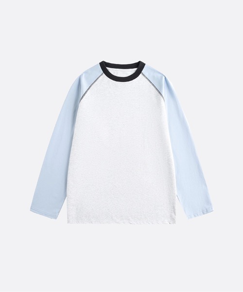 U:UME(ユーム)の「Raglan Sleeve T(Tシャツ/カットソー・メンズ・ホワイト×レッド/ホワイト×ブルー/ピンク/ライトブルー・X-LARGE/LARGE/MEDIUM/SMALL/XX-LARGE)」の3枚目の写真
