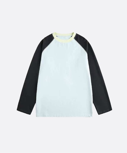 U:UME(ユーム)の「Raglan Sleeve T(Tシャツ/カットソー・メンズ・ホワイト×レッド/ホワイト×ブルー/ピンク/ライトブルー・X-LARGE/LARGE/MEDIUM/SMALL/XX-LARGE)」の4枚目の写真