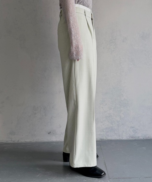 &g'aime（アンジェム）の「【&ｇ'aime 】ダブルウエストストライプパンツ　Double-Waist Stripe Pants（スラックス・レディース・チャコールグレー/グリーン/ブラック・FREE）」の20枚目の写真