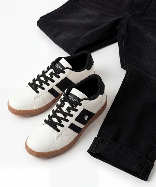 U.S. POLO ASSN.（ユーエスポロアッスン）の「【U.S. POLO ASSN./ユーエスポロアッスン】軽量 ワンポイント バイカラー ローカットスニーカー（スニーカー・メンズ・ホワイト/ブラック/ベージュ・27cm/24.5cm/25cm/26.5cm/26cm/25.5cm/24cm/22.5cm/23.5cm/23cm）」の18枚目の写真