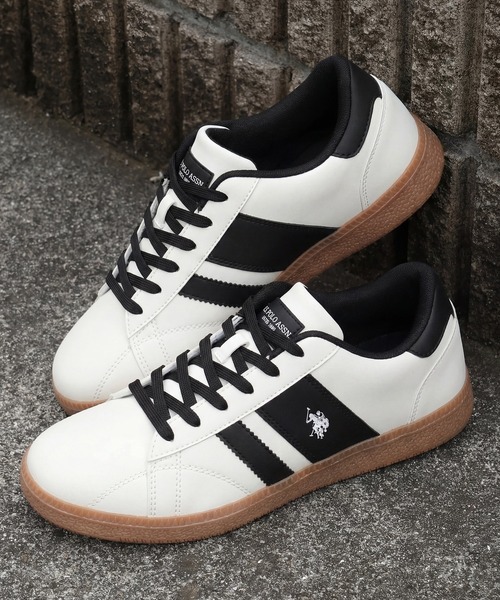 U.S. POLO ASSN.（ユーエスポロアッスン）の「【U.S. POLO ASSN./ユーエスポロアッスン】軽量 ワンポイント バイカラー ローカットスニーカー（スニーカー・メンズ・ホワイト/ブラック/ベージュ・27cm/24.5cm/25cm/26.5cm/26cm/25.5cm/24cm/22.5cm/23.5cm/23cm）」の14枚目の写真