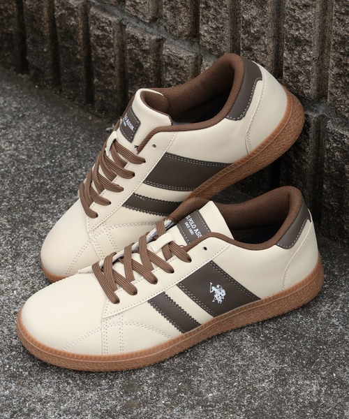 U.S. POLO ASSN.（ユーエスポロアッスン）の「【U.S. POLO ASSN./ユーエスポロアッスン】軽量 ワンポイント バイカラー ローカットスニーカー（スニーカー・メンズ・ホワイト/ブラック/ベージュ・27cm/24.5cm/25cm/26.5cm/26cm/25.5cm/24cm/22.5cm/23.5cm/23cm）」の15枚目の写真