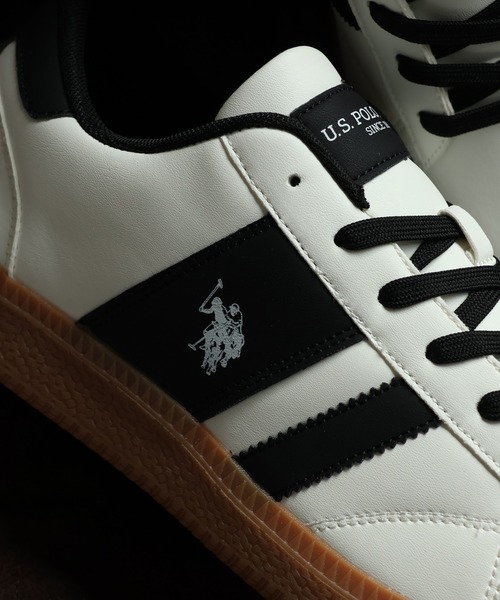 U.S. POLO ASSN.（ユーエスポロアッスン）の「【U.S. POLO ASSN./ユーエスポロアッスン】軽量 ワンポイント バイカラー ローカットスニーカー（スニーカー・メンズ・ホワイト/ブラック/ベージュ・27cm/24.5cm/25cm/26.5cm/26cm/25.5cm/24cm/22.5cm/23.5cm/23cm）」の21枚目の写真