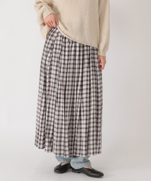 studio CLIP(スタディオクリップ)の「チェックギャザースカート(スカート・レディース・ブラック/ブラウン・FREE)」の2枚目の写真