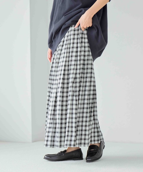 studio CLIP(スタディオクリップ)の「チェックギャザースカート(スカート・レディース・ブラック/ブラウン・FREE)」の6枚目の写真