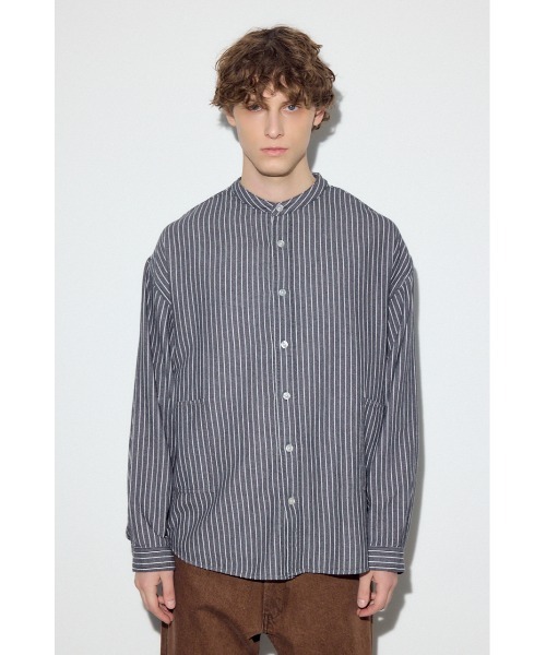 AZUL by moussy（アズールバイマウジー）の「プリズナーシャツ（シャツ/ブラウス・メンズ・ブラック系その他/ブルー系その他/ベージュ系その他・MEDIUM/LARGE）」の8枚目の写真