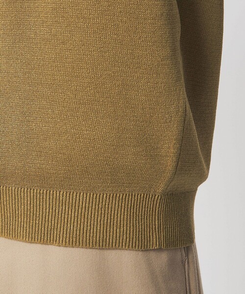 green label relaxing（グリーンレーベルリラクシング）の「BREEZY ペーパー 半袖 クルーネック ニット Tシャツ -ハンドウォッシャブル・抗菌・通気性-（ベスト・メンズ・ライトグレー/マスタード/ネイビー・S/M/L/XL）」の10枚目の写真