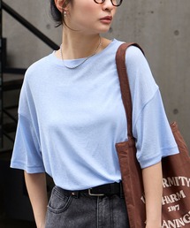 MONO-MART（モノマート）の「【クールスマートウォッシュ】フローティ シアー 半袖 Tシャツ (接触冷感・毛玉防止・イージーケア)（Tシャツ/カットソー）」