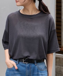 MONO-MART（モノマート）の「【クールスマートウォッシュ】フローティ シアー 半袖 Tシャツ (接触冷感・毛玉防止・イージーケア)（Tシャツ/カットソー）」