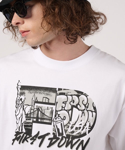 FIRST DOWN（ファーストダウン）の「グラフィック スリーブTシャツ #2（Tシャツ/カットソー・メンズ・ブラック/ホワイト・L/XL/M）」の18枚目の写真
