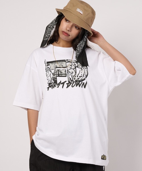 FIRST DOWN（ファーストダウン）の「グラフィック スリーブTシャツ #2（Tシャツ/カットソー・メンズ・ブラック/ホワイト・L/XL/M）」の20枚目の写真